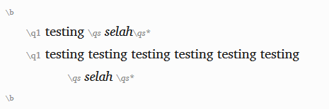 Test text with "\qs Selah \qs*"