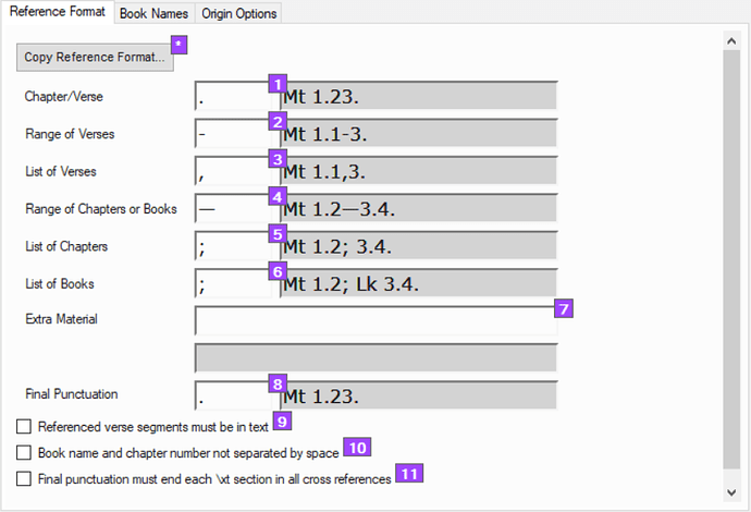 Scripture Reference Settings