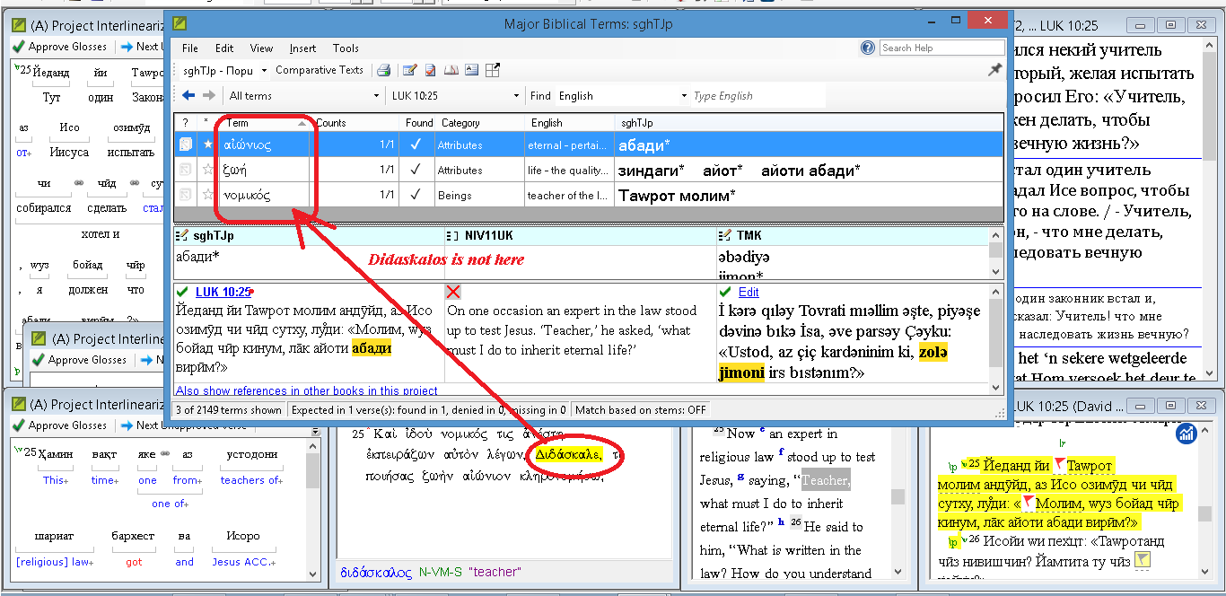 Paratext key term not there  Didaskale Luk10.25 Sghn